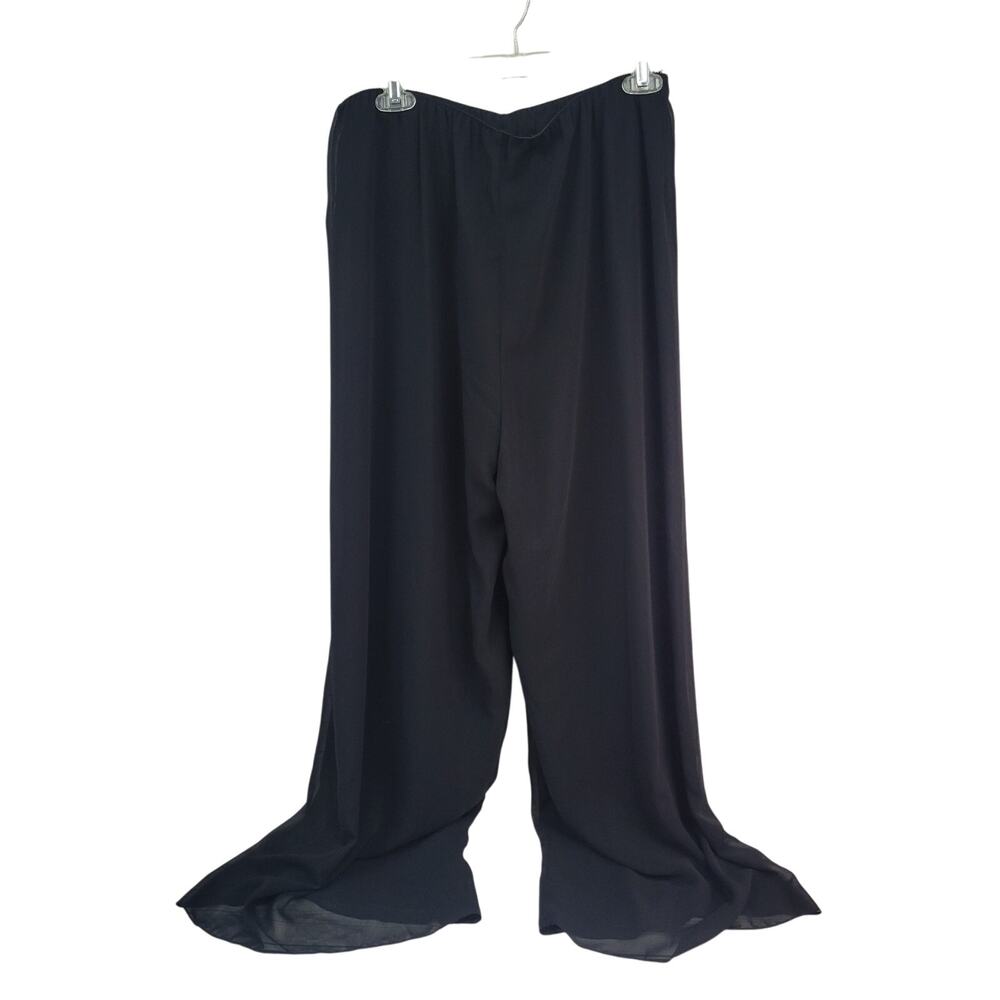 Alex Evenings Large Black Elastic Waist Wide Leg Gaucho Pants NWT